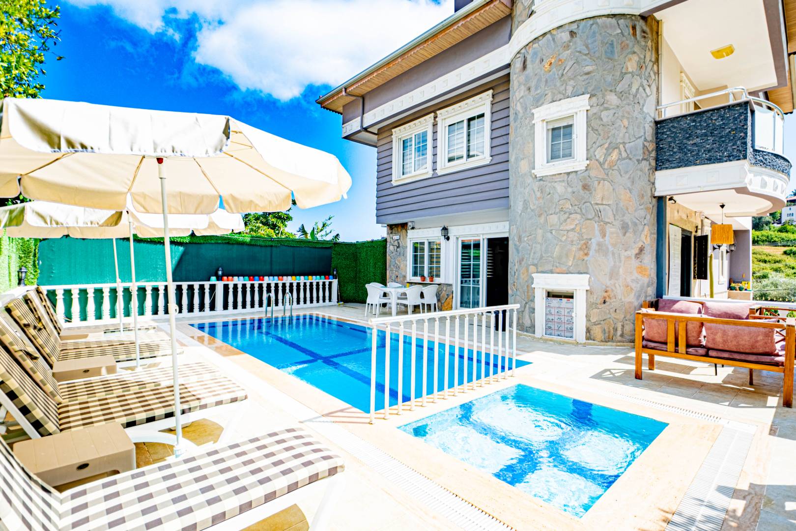Alanya Sugözü'nde Doğa ve Deniz Manzaralı, Özel Havuzlu, Kiralık Villa 45788 — 3