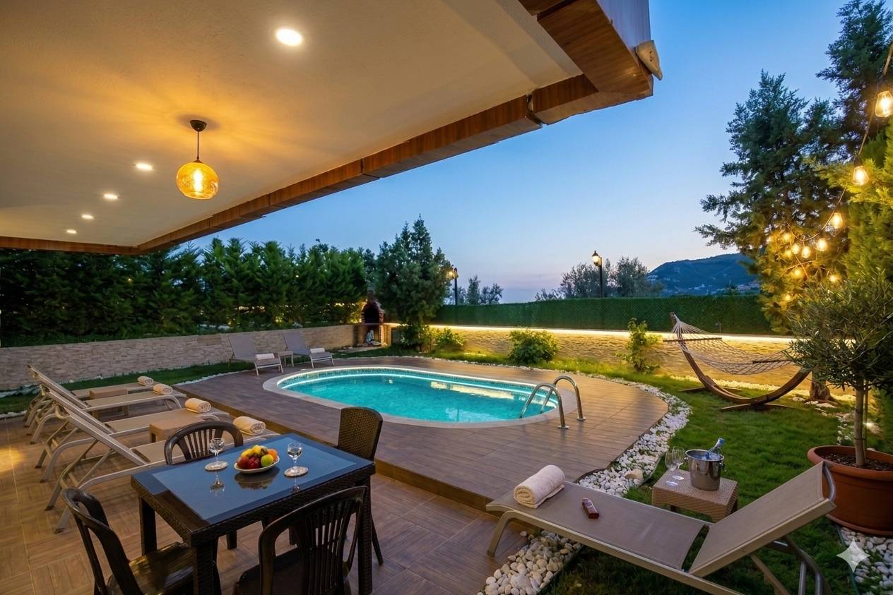 Alanya'da Muhteşem Deniz Manzaralı, Özel Havuzlu, Geniş Villa 46462 — 3