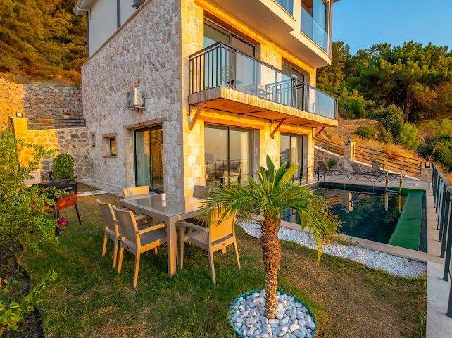 Fethiye Faralya'da Muhteşem Deniz Manzaralı, Özel Havuzlu, 4+1 Villa 46195 — 2