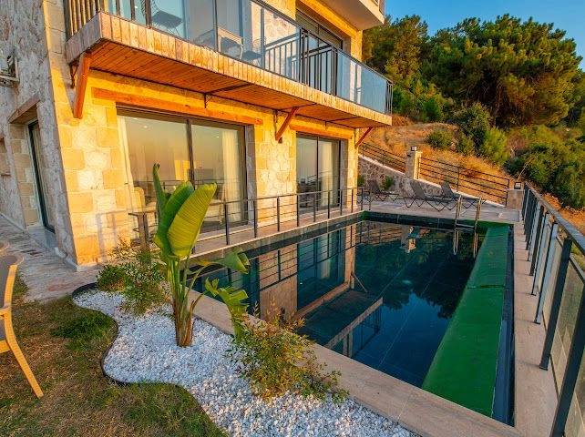 Fethiye Faralya'da Muhteşem Deniz Manzaralı, Özel Havuzlu, 4+1 Villa 46195 — 4