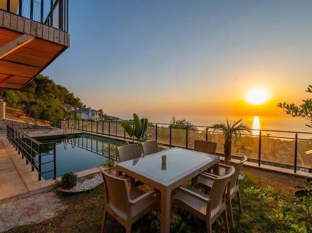 Fethiye Faralya'da Muhteşem Deniz Manzaralı, Özel Havuzlu, 4+1 Villa 46195 — 5