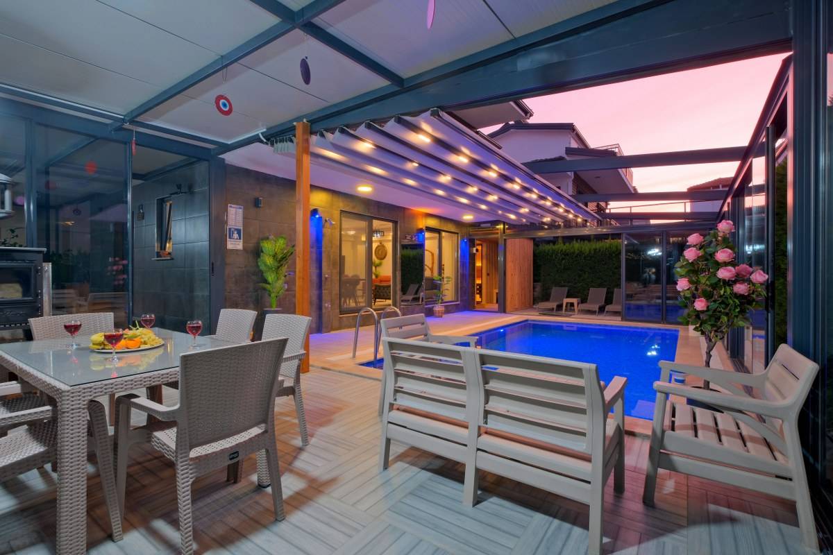 Fethiye Karaçulha'da Modern Tasarıma Sahip, Özel Havuzlu, Saunalı, Hamamlı Villa 45781 — 2