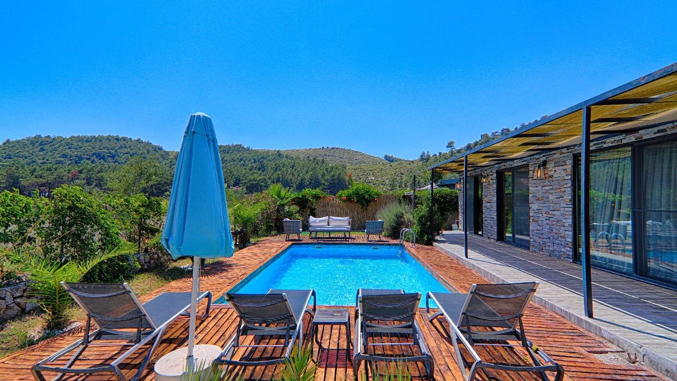 Fethiye Ölüdeniz'de Site İçerisinde, Özel Havuzlu, 3+1 Villa 46246 — 3