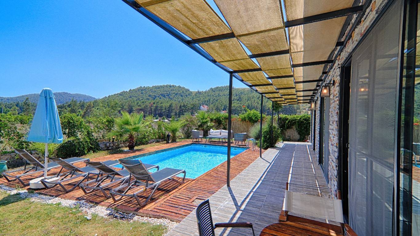 Fethiye Ölüdeniz'de Site İçerisinde, Özel Havuzlu, 3+1 Villa 46246 — 5