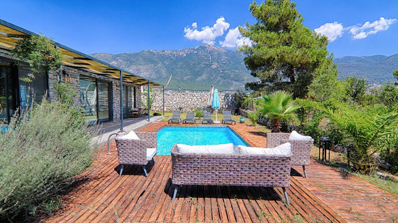 Fethiye Ölüdeniz'de Site İçerisinde, Özel Havuzlu, 3+1 Villa 46246 — 6