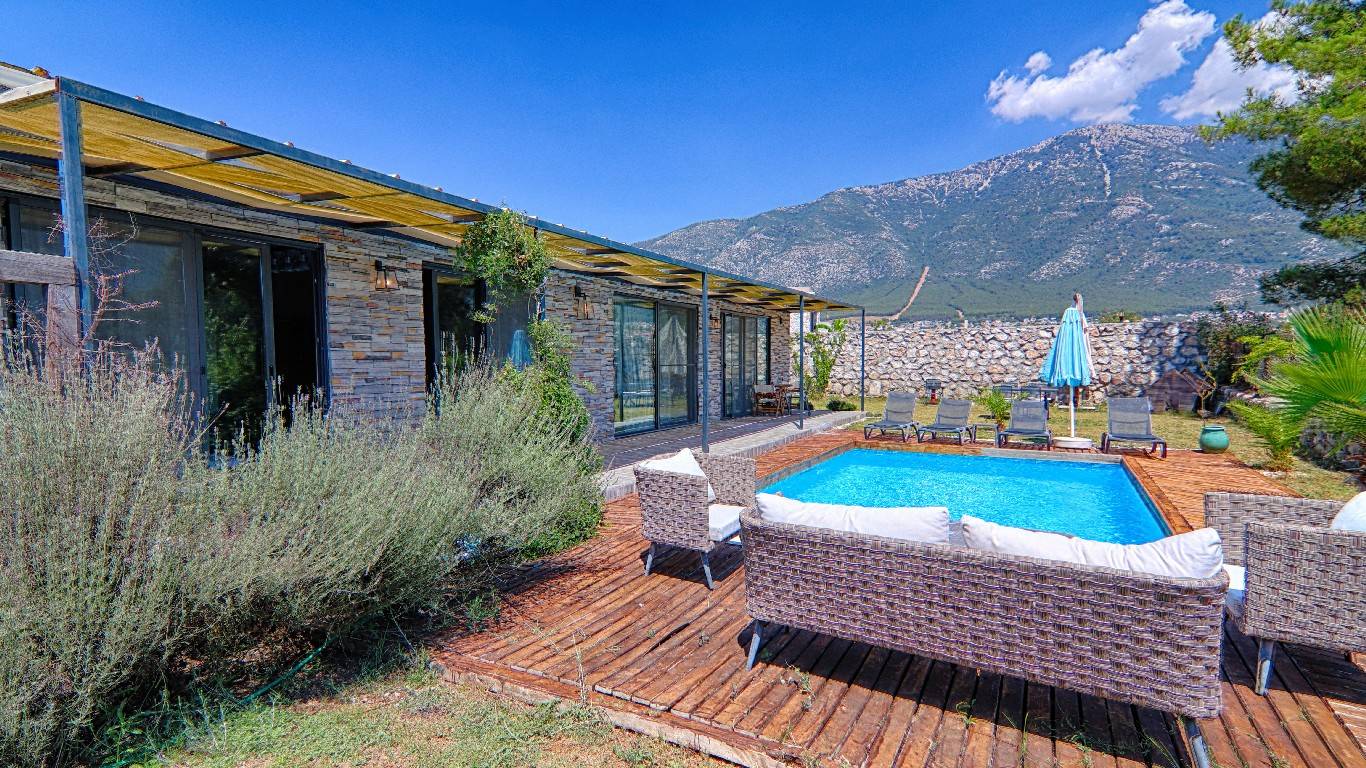 Fethiye Ölüdeniz'de Site İçerisinde, Özel Havuzlu, 3+1 Villa 46246 — 7