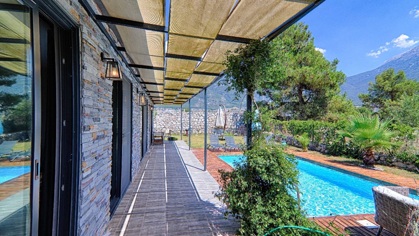 Fethiye Ölüdeniz'de Site İçerisinde, Özel Havuzlu, 3+1 Villa 46246 — 8