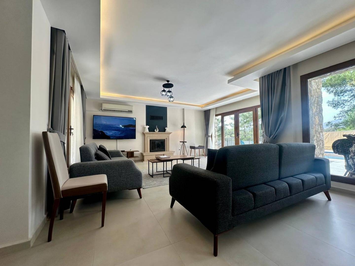 Fethiye Yeşilüzümlü'de Gözlerden Uzak Konumda, Özel Havuzlu, Geniş Villa 45830 — 9
