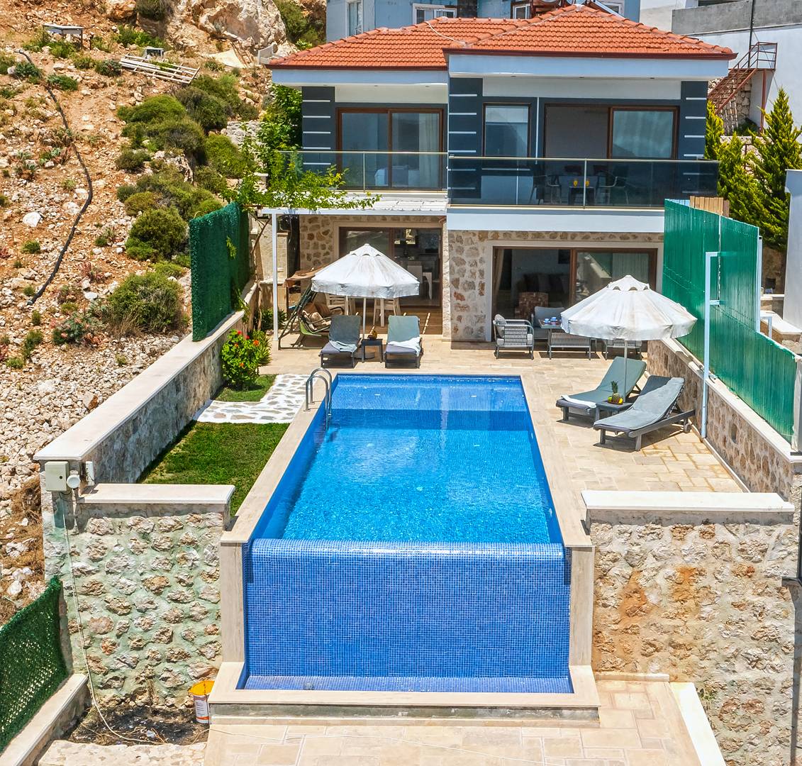 Kaş İslamlar'da Kartpostallık Manzaralı, Özel Havuzlu, 2+1 Villa 46002 — 9