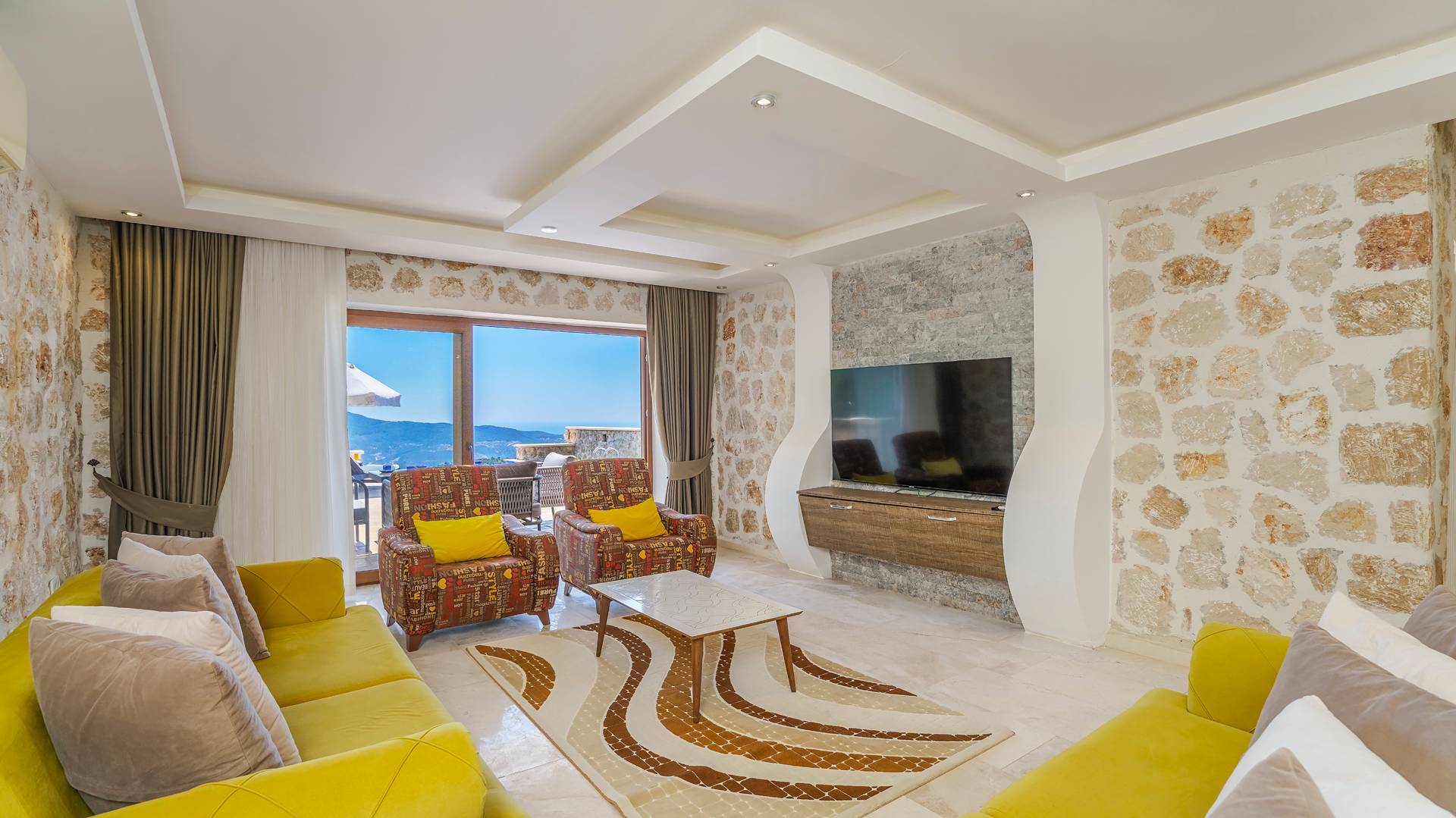 Kaş İslamlar'da Kartpostallık Manzaralı, Özel Havuzlu, 2+1 Villa