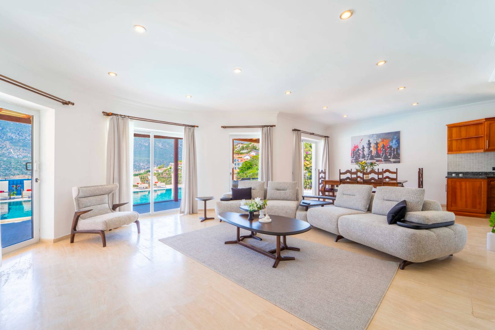 Kaş Andifli'de Enfes Deniz Manzaralı, Özel Havuzlu, Lüks Villa