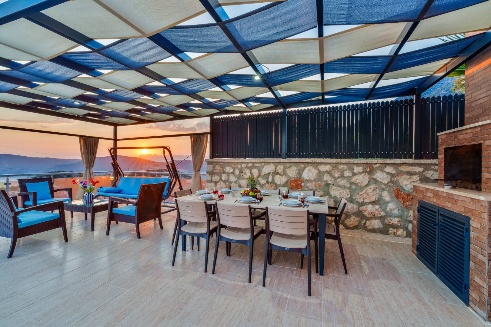 Kaş Bezirgan'da Deniz Manzaralı, Özel Havuzlu, 4+1 Villa 44471 — 7