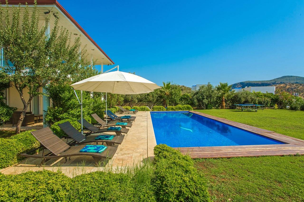 Kaş Bezirgan'da Harika Bahçeli ve Deniz Manzaralı, 11 Kişilik, Lüks Villa 46455 — 4