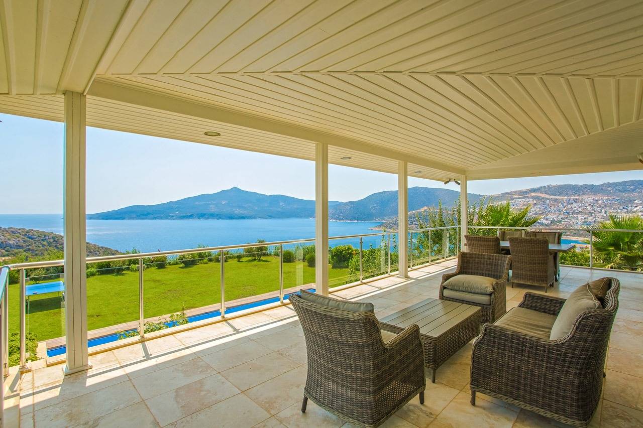 Kaş Bezirgan'da Harika Bahçeli ve Deniz Manzaralı, 11 Kişilik, Lüks Villa 46455 — 7