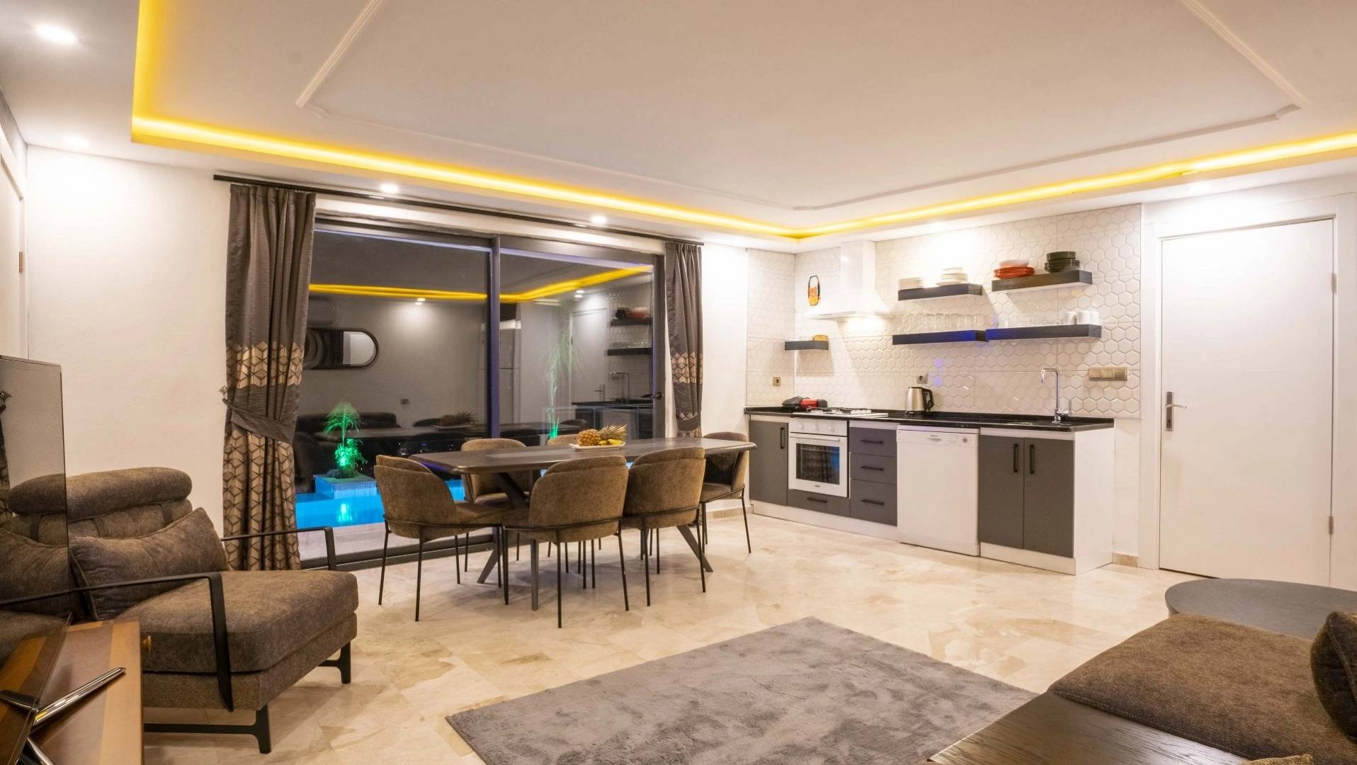 Kaş İslamlar'da Deniz Manzaralı, Sonsuzluk Havuzlu, 4 Kişilik Villa 46468 — 8