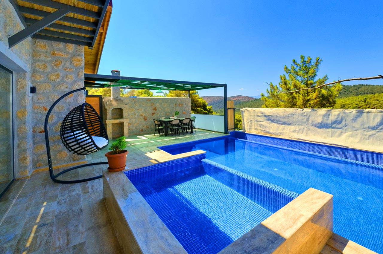 Kaş İslamlar'da Göz Alıcı Manzaraya Sahip, Özel Havuzlu, Kiralık Villa 45714 — 9