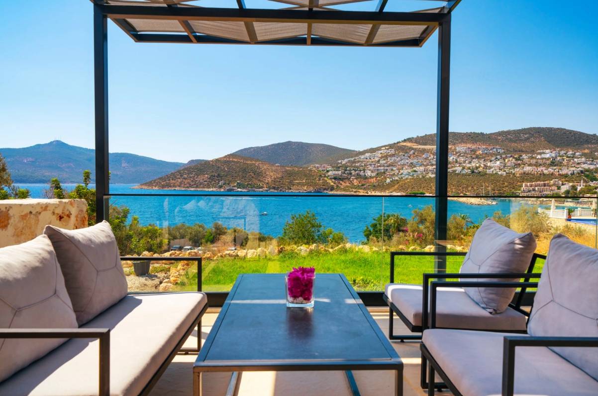 Kaş Kalkan'da Muhteşem Deniz Manzaralı, Isıtmalı Havuzlu, Jakuzili Villa 46463 — 6