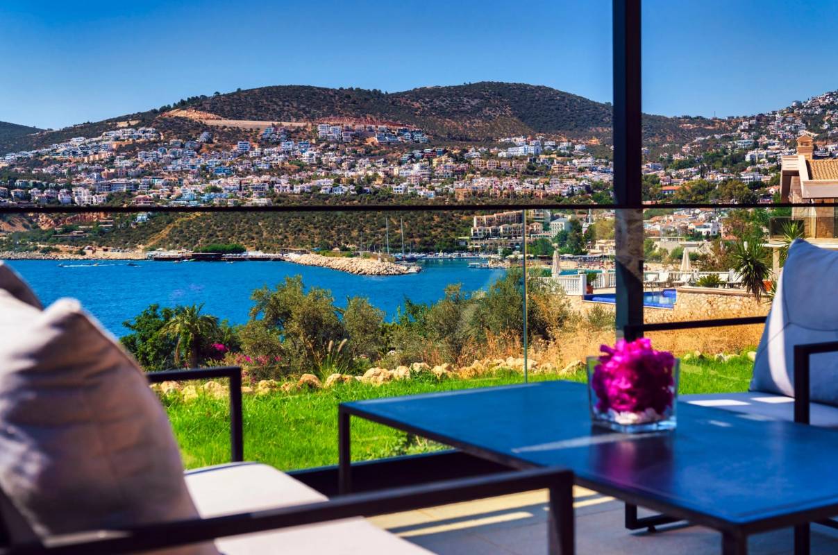 Kaş Kalkan'da Muhteşem Deniz Manzaralı, Isıtmalı Havuzlu, Jakuzili Villa 46463 — 8