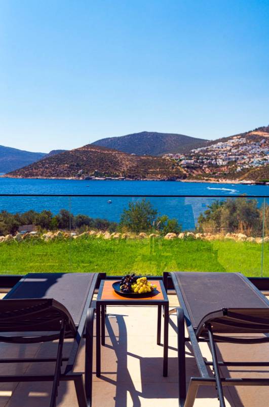 Kaş Kalkan'da Muhteşem Deniz Manzaralı, Isıtmalı Havuzlu, Jakuzili Villa 46463 — 9