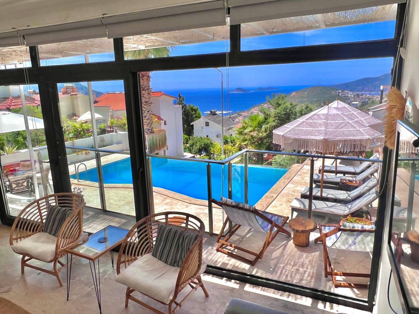 Kaş Kalkan'da Panoramik Deniz Manzaralı, Özel Havuzlu, Kiralık Villa