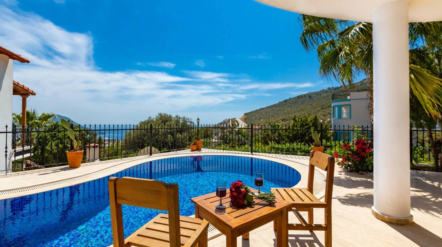 Kaş Kızıltaş'da Enfes Deniz Manzaralı, Özel Havuzlu, Merkezi Villa 46413 — 2