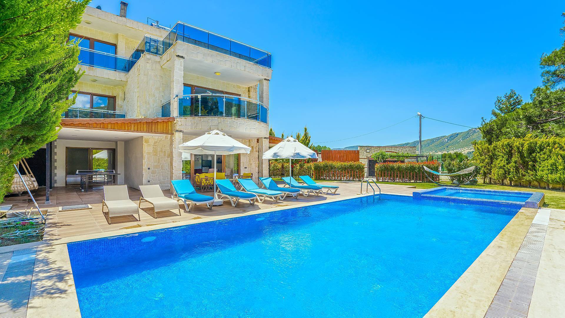 Kaş Sarıbelen'de Kalabalık Aileler İçin Uygun, Özel Havuzlu, Kiralık Villa 44051