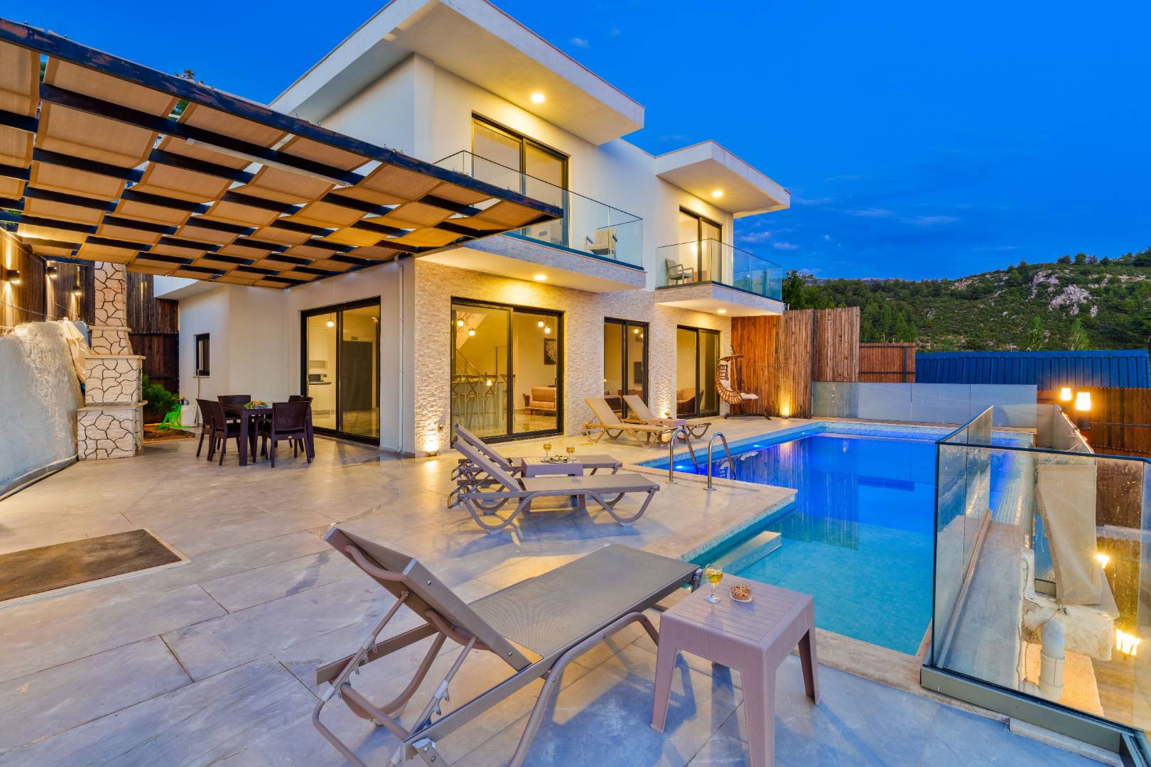 Kaş Üzümlü'de Harika Doğa Manzaralı, Özel Havuzlu, 2+1 Villa 45634 — 3