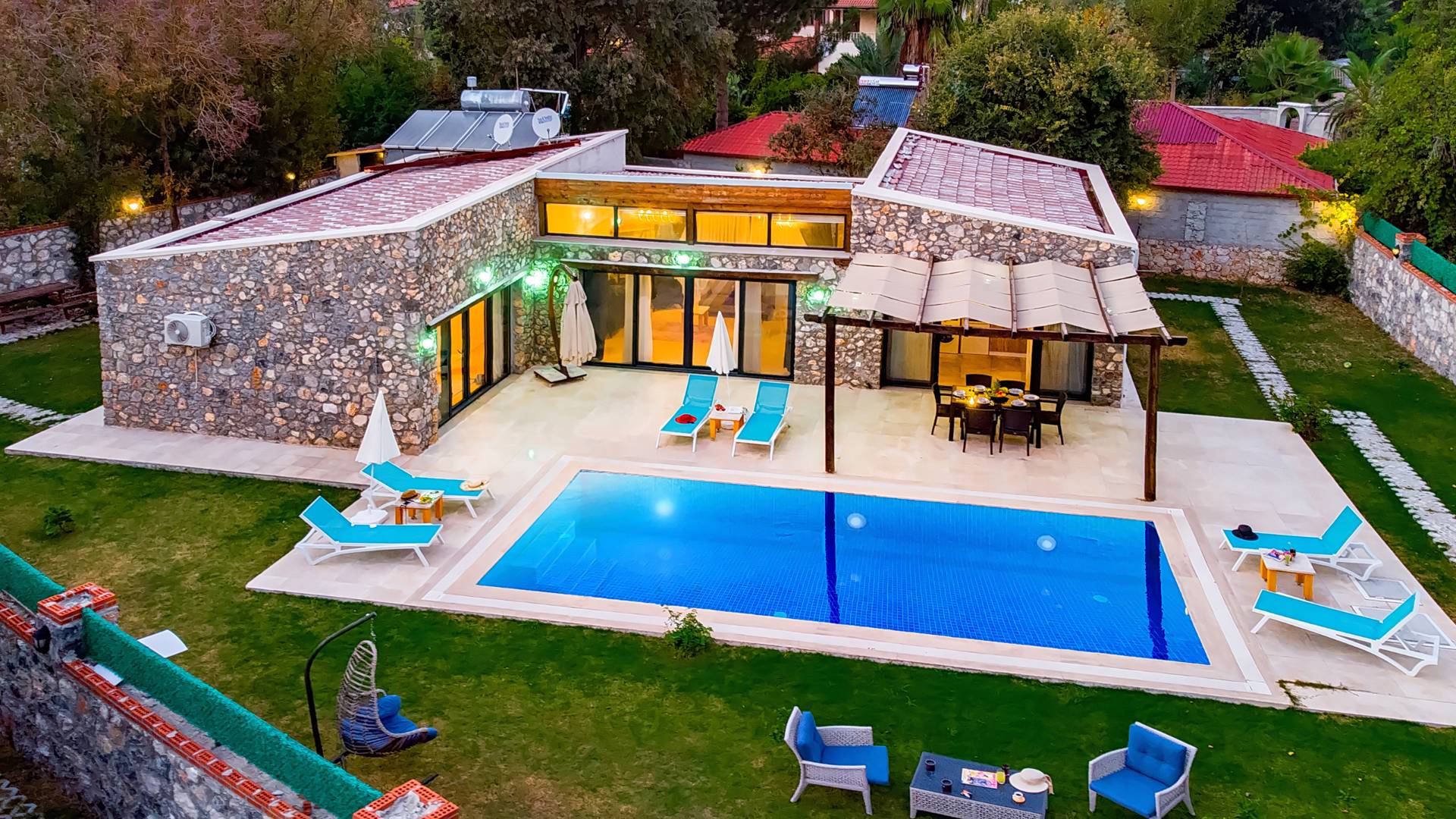 Fethiye Kayaköy'de Otantik Tasarımlı, Özel Havuzlu, Jakuzili Villa