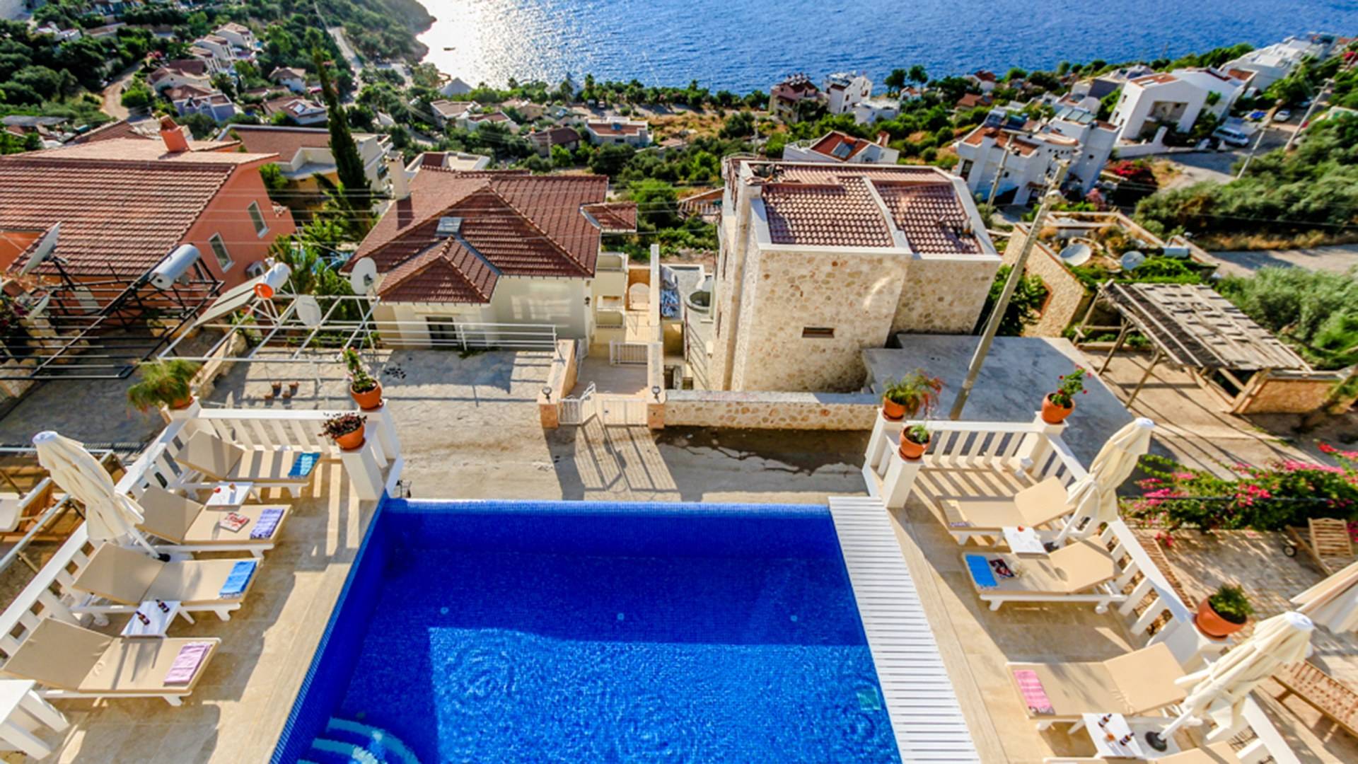 Kaş Kalkan'da Deniz Manzaralı, Özel Havuzlu, Kiralık Villa 45752 — 3