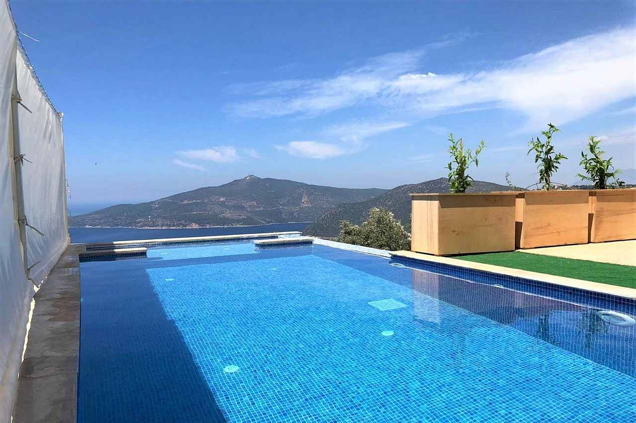 Kaş Kalkan'da Eşsiz Deniz Manzaralı, Özel Havuzlu, 4 Kişilik, Lüks Kiralık Villa