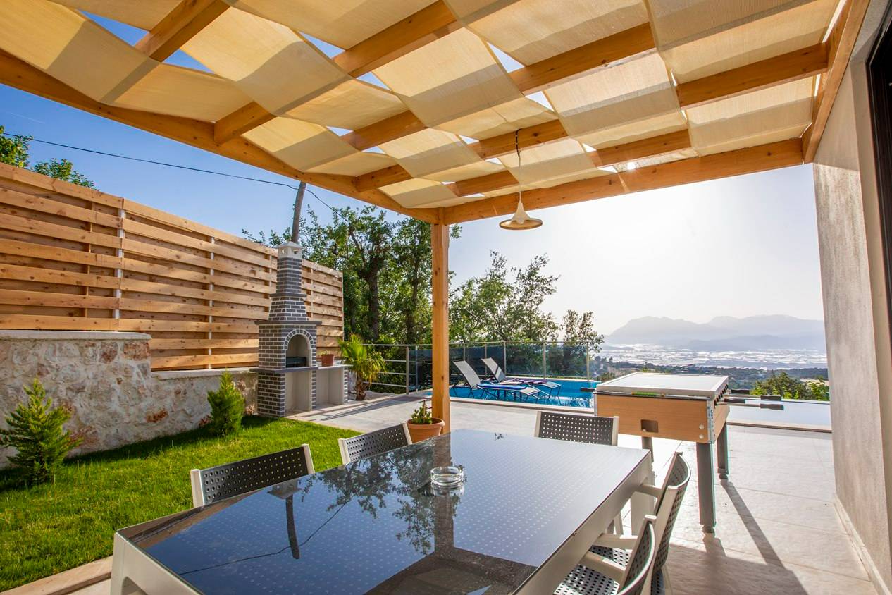 Kalkan Üzümlü'de Doğa İçerisinde, Özel Havuzlu, 3+1 Kiralık Modern Villa