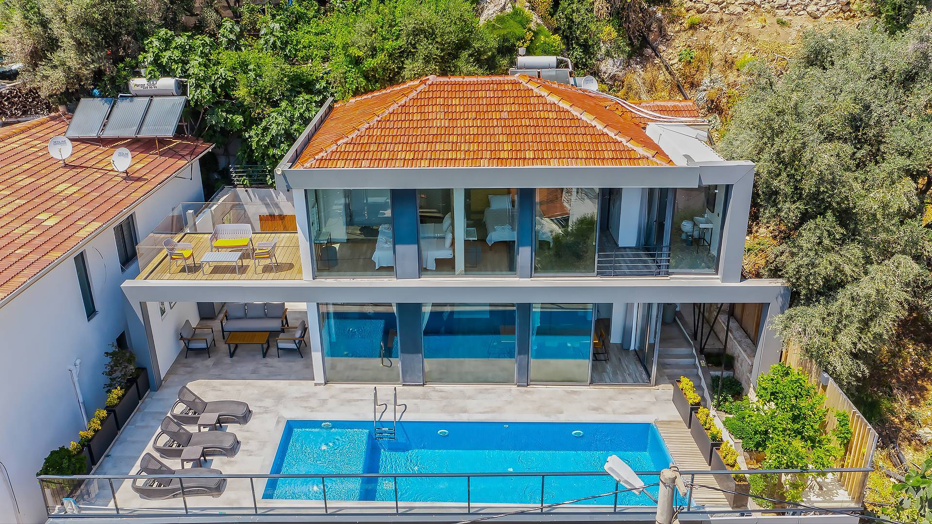 Kaş Kalkan'da Harika Deniz Manzaralı, Özel Havuzlu, Konforlu Villa-12122