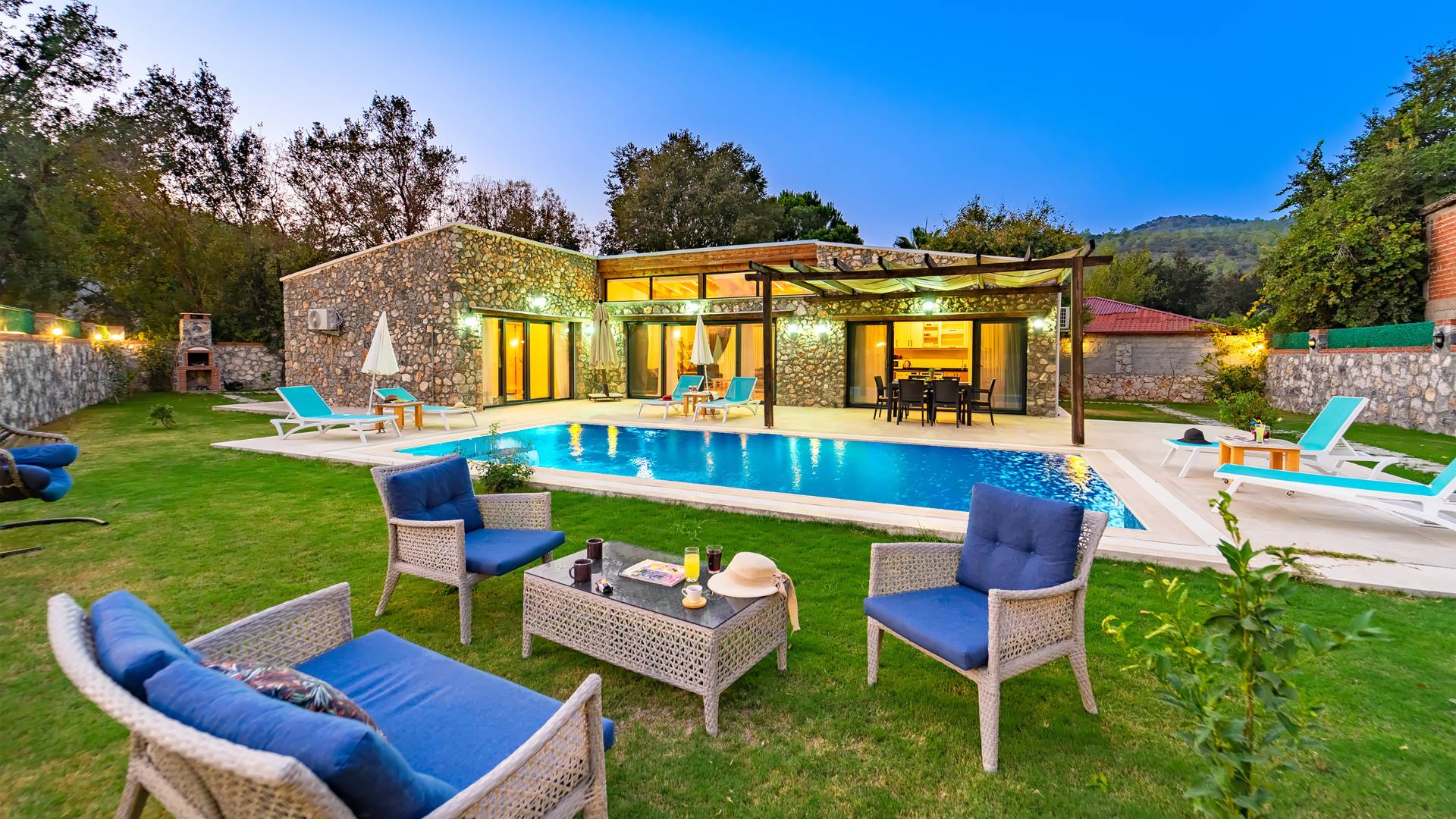 Fethiye Kayaköy'de Otantik Tasarımlı, Özel Havuzlu, Jakuzili Villa